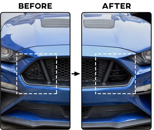 Miniatura 4 de Insertos de rejilla superior delantera para Ford Mustang GT 2018-2023, inserto de rejilla de radiador modificado negro para accesorios Ford Mustang