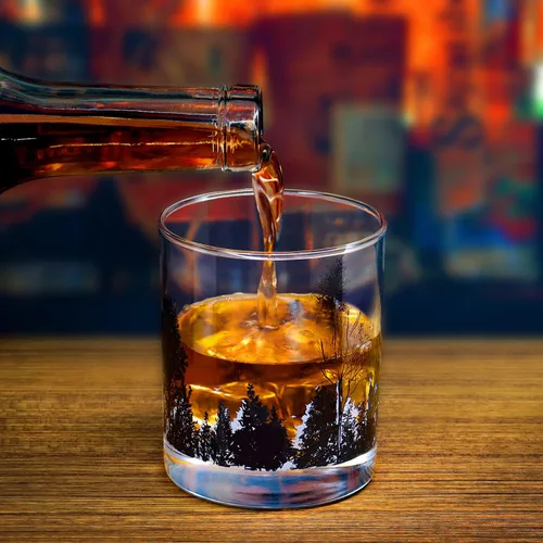 Miniatura 3 de TOOWELL Juego de 2 vasos de whisky, regalos de jubilación para hombres y mujeres, 11 onzas, vidrio de bourbon antiguo hecho a mano, regalos