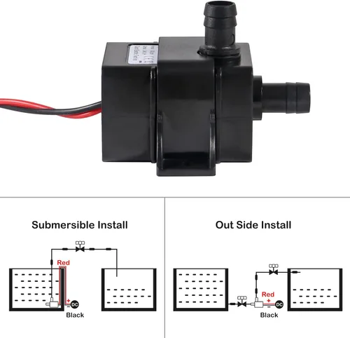 Miniatura 3 de ACEIRMC 4 unids bomba de agua 240L/H DC 12V 4.2W Micro bomba sin escobillas 3M cabeza de bombeo ultra silenciosa bomba de agua para piscina acuario