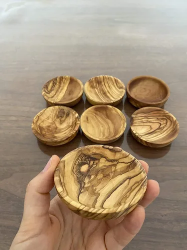 Miniatura 6 de Juego de 6 mini cuencos de madera de olivo hechos a mano, mini cuencos de madera hechos a mano