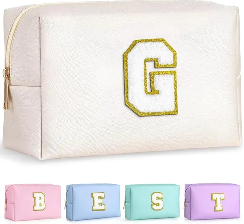 Miniatura 43 de TOPEAST - Bolso de maquillaje para mujer, G Blanco nacarado-rosa