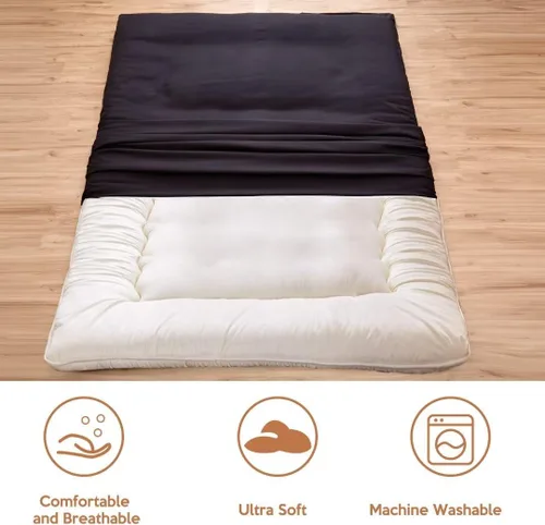 Miniatura 7 de Funda para futón japonés de piso con cierre, súper suave y lavable a máquina Twin Full Queen
