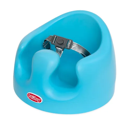 Miniatura 11 de Nuby My Floor Seat, cojín de espuma suave con arnés de seguridad y diseño de respaldo alto, para edades de 4 a 12 meses, aguamarina