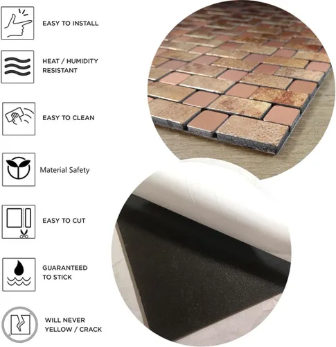 Miniatura 4 de XUANINY Azulejos de protección contra salpicaduras para despegar y pegar, adhesivo de aluminio autoadhesivo para decoración de pared de cocina