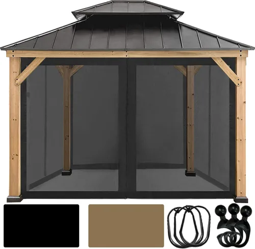 Miniatura 17 de Coastshade Panel de toldo de pérgola de repuesto para pérgola de 8 pies, paneles de privacidad para cenadores con 10 anillos de cortina y ganchos