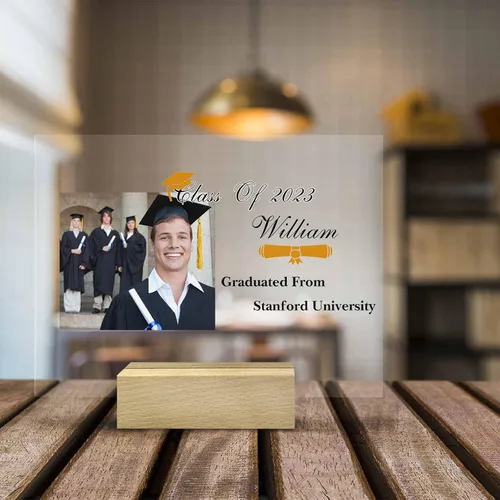 Miniatura 5 de InterestPrint Placa acrílica de graduación personalizada para la clase de 2023, marcos de fotos acrílicos de graduación, letrero acrílico