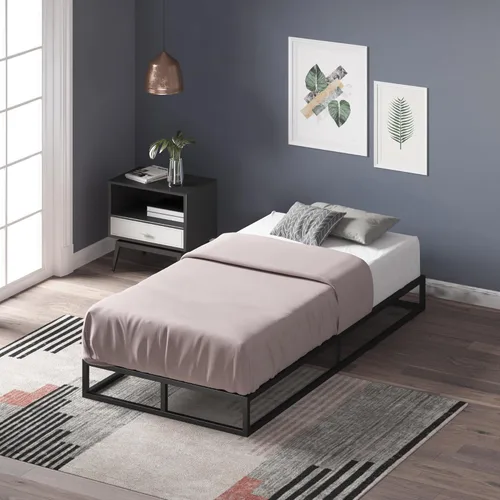 Miniatura 21 de Zinus Joseph - Marco de cama de plataforma de 10 pulgadas, soporte de listones de madera, no necesita somier, embalaje ecológico WonderBox(TM)