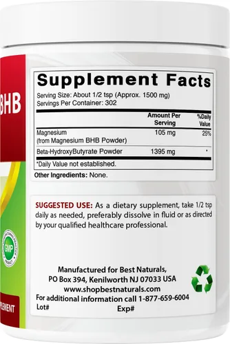 Miniatura 6 de Best Naturals Magnesio BHB Polvo 1 Lb