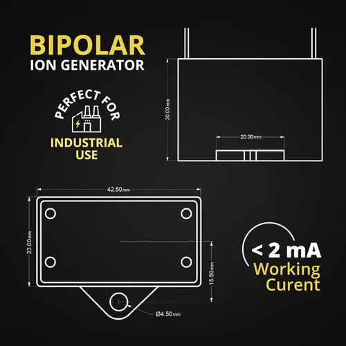 Miniatura 5 de Módulo generador de iones bipolares, AC 110V 60Hz Componente de reemplazo de ionización positiva y negativa para HVAC compatible, VAV y equipos