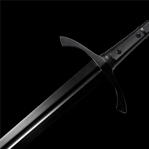Miniatura 4 de Fidestisan Espada Medieval Claymore de 45 pulgadas Hecha a Mano Espadas Largas Reales Hoja Negra de Espiga Completa Autoensamblaje Desmontable