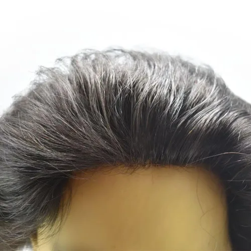 Miniatura 3 de Toupee - Sistema de reemplazo de cabello humano para hombre, encaje mono fino, duradero, línea capilar natural para hombre, pieza de cabello NPU