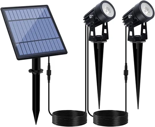 Miniatura 12 de APONUO Luces Solares de Metal para Exteriores, Luces Solares para Exteriores Impermeables, Foco Solar para Paisaje para Iluminación de Jardín