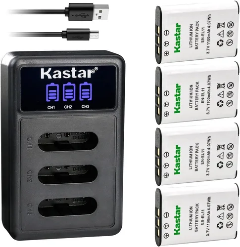 Miniatura 7 de Kastar Cargador de batería USB triple LCD compatible con batería Pentax D-LI78, cargador Pentax D-BC78, Pentax Optio L50, Optio M50, Optio M60