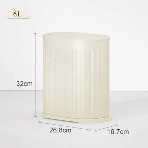 Miniatura 2 de Cubo de basura de 1.6 galones con tapa, cubo de basura pequeño para baño, cubo de basura delgado con cubo interior, contenedor de basura con tapa
