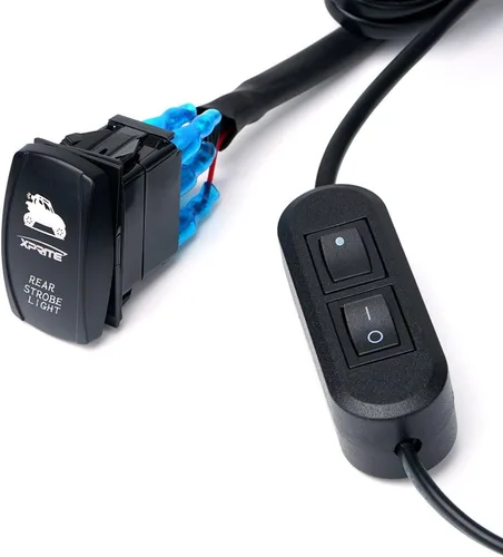 Miniatura 3 de Xprite Arnés de cableado con 2 interruptores para barras de luz LED estroboscópicas traseras Plug-and-Play Replacement Harness with In-Line &