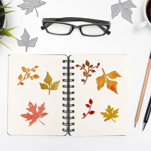 Miniatura 4 de Hojas de otoño y Acción de Gracias troqueles de corte de metal para hacer tarjetas, hojas de arce de otoño y primavera, plantillas en relieve