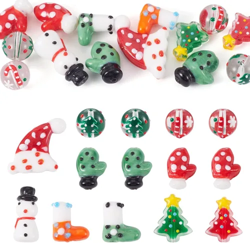 Miniatura 13 de Craftdady - Cuentas de vidrio soplado 2-2 colores mezclados