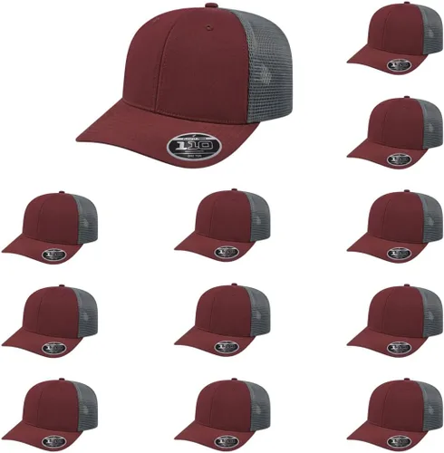 Miniatura 27 de Cap America i8502 Flexfit 110 Premium - Gorra de camionero de perfil medio con 6 paneles de malla trasera con protección UV y cierre ajustable Azul