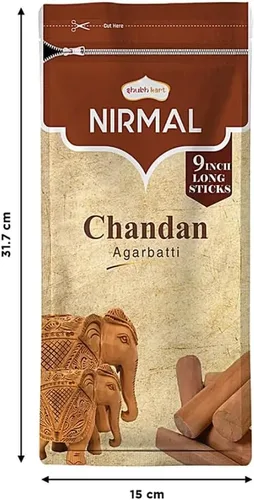 Miniatura 7 de Shubhkart Palitos de incienso Nirmal de sándalo, paquete de 2 inciensos, 200 varitas de incienso Chandan Fragnancia prémium de larga duración