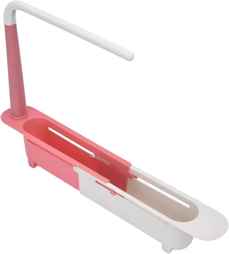 Miniatura 10 de Zerodis Estante telescópico de almacenamiento para fregadero, 2 en 1, cesta de drenaje expandible para fregadero debajo del fregadero, organizador