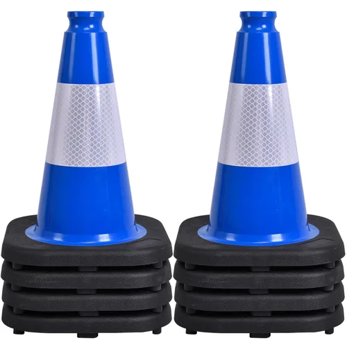 Miniatura 39 de OrangeStar Conos de Tráfico de 36" Paquete de 6 Conos de Seguridad Azules con Collares Reflectantes, Base de Servicio Pesado para Construcción