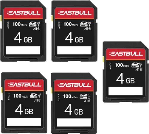 Miniatura 9 de EASTBULL Paquete de 5 tarjetas SD de 2 GB Clase 6 SD U1 V30 SDHC tarjeta de memoria 5 unidades para cámara, video Full HD, con 5 mini fundas