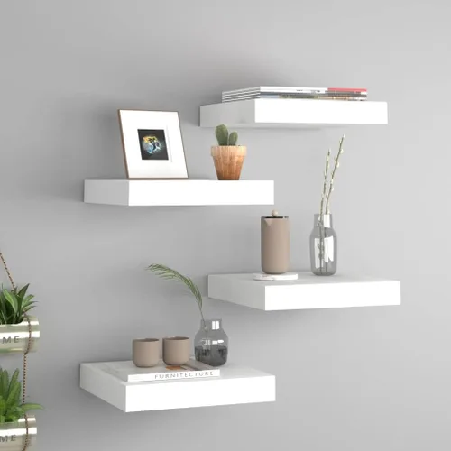 Miniatura 165 de Estantes flotantes de pared, juego de 4 estantes decorativos para montar en la pared, estante colgante con soportes invisibles para decoración