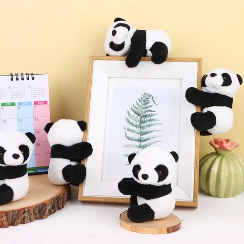 Miniatura 7 de 12 piezas de panda de dedo de peluche de 4 pulgadas, clips de cortina para notas, clips para fotos, lindo juguete de panda para niños, decoración