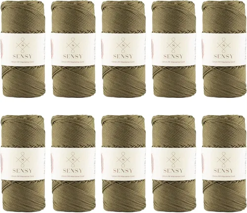 Miniatura 101 de Sensy - Cuerda de poliéster de 0.059 in y 164 yardas, cuerda de poliéster 100% polipropileno, cordón de macramé de 0.059 in, cuerda de ganchillo
