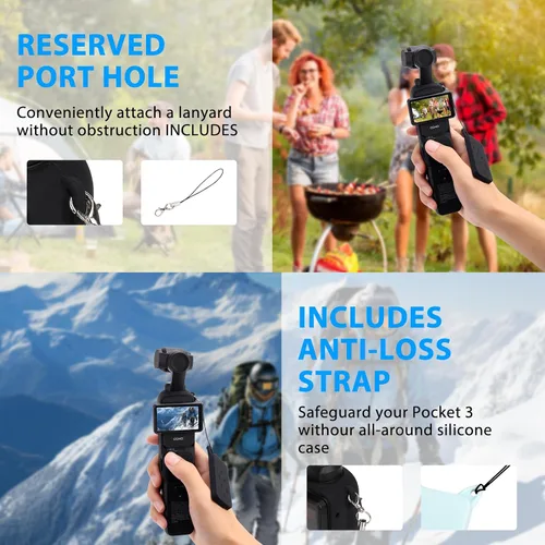 Miniatura 5 de Funda de silicona Pocket 3, protector de lente resistente a los arañazos, compatible con DJI OSMO Pocket 3 Creator Combo Accesorios (azul claro)