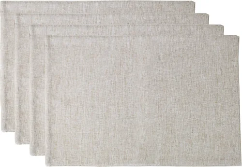 Miniatura 14 de Fennco Styles Classic Woven Textile - Manteles individuales decorativos de 12 x 18 pulgadas, juego de 4 manteles individuales de mesa color crudo