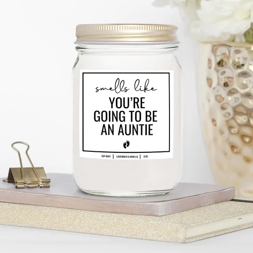 Miniatura 3 de You Nique Designs - Vela de embarazo para tía, hermana, tía de 8 onzas, regalo de revelación de embarazo para tía, huele a tu tía, regalos para tía