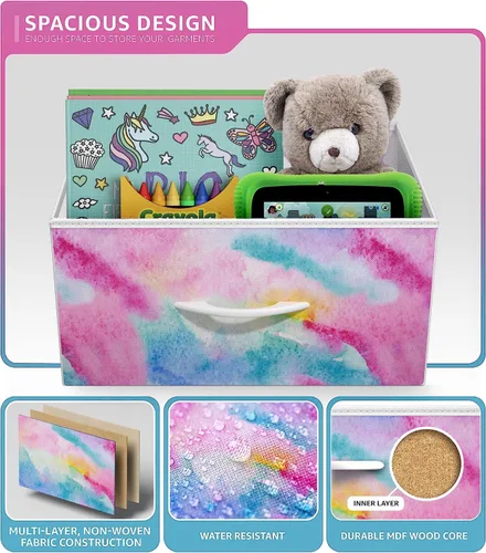 Miniatura 5 de Sorbus Cómoda para niños con 10 cajones - Unidad organizadora de cajonera, mesita de noche - Marco de acero, parte superior de madera, cestas