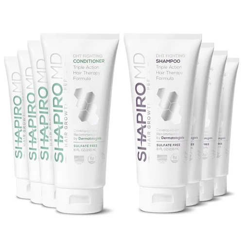 Shapiro MD Hair Growth Experts Champú y Acondicionador contra la Caída del Cabello, Fórmula Vegana Anti-DHT para Cabello Adelgazado Desarrollada por