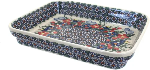 Miniatura 12 de Blue Rose Polish Pottery - Repostero rectangular pequeño de mariposa amarilla - 10.25" x 8" - Único, apto para lavavajillas y resistente