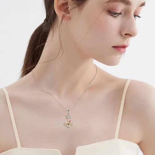 Miniatura 6 de YAFEINI Collares de ancla con colgante de árbol de la vida, cadena de plata de ley 925, joyería vintage, regalos para mujeres, niñas, mamá, madre e