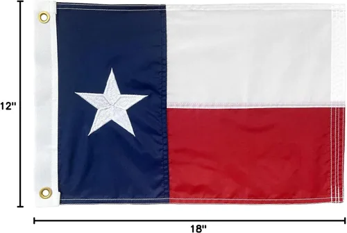 Miniatura 8 de Homissor Bandera de Texas de 12 X 18 pulgadas, banderas del estado TX bordadas cosidas para barcos, de nailon Oxford 210D