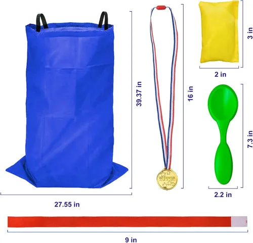 Miniatura 7 de Bolsas de carreras de sacos de patatas – Bolsas de carreras de sacos para adultos y niños, juego de lanzamiento de bolsas de frijoles, carrera