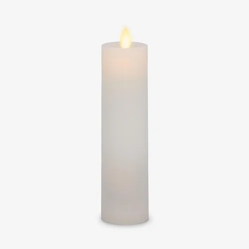Luminara Vela LED clásica delgada sin llama, blanca de 2 x 7.9 pulgadas, pilar de llama móvil con temporizador, vela de cera realista segura, Blanco