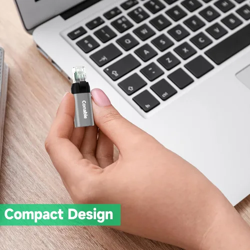 Miniatura 6 de USB C to Ethernet Adapter, Ethernet Male to USB-C Female Adapter, Type C to RJ45 Network Internet LAN Adapter, Directly Connected, Essential for