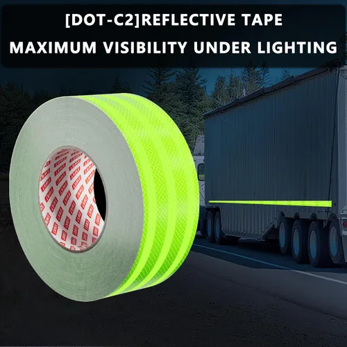 Miniatura 2 de SWRT Cinta Reflectante de 2 Pulgadas X 30 Pies para Exteriores Impermeable DOT-C2 Resistente a la Decoloración Verde Fluorescente Reflectante