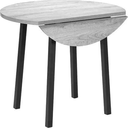 Miniatura 5 de Monarch Specialties I 1007 Juego de mesa de comedor, juego de 3 piezas, pequeño, hoja de caída de 35 pulgadas, cocina, metal negro, laminado gris