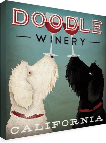 Trademark Fine Art Obras de arte de vino Doodle de Ryan Fowler, 24 x 24 pulgadas