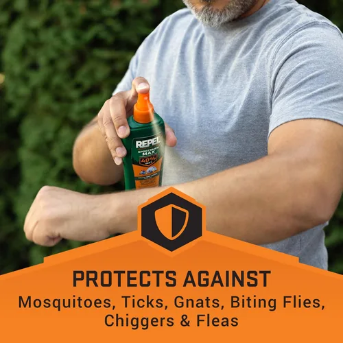Miniatura 5 de Repel Repelente de insectos Sportsmen Max Formula Spray Pump 40% DEET, 6 onzas, paquete de 12, amarillo, 72.0 onzas líquidas