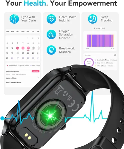 Miniatura 3 de Rastreador de actividad física para mujeres y hombres, reloj inteligente compatible con iPhone Android, contador de pasos impermeable IP68 con más