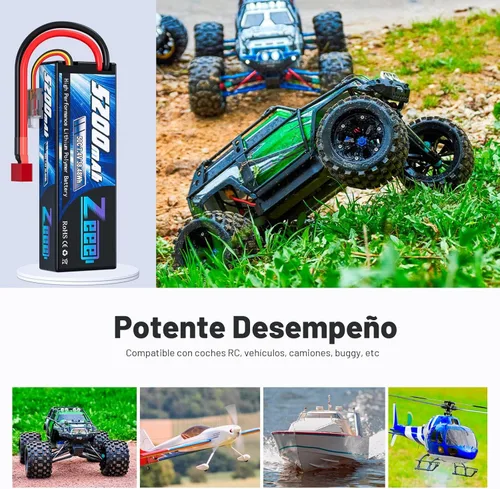 Miniatura 5 de Zeee Lipo Battery 2S 50C 5200mAh Lipos Estuche rígido con conector T para coches RC camiones 1/8 1/10 RC Vehículos (2 paquetes)