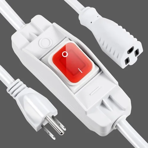 Miniatura 9 de Cable de Extensión para Exteriores con Interruptor de Encendido/Apagado Impermeable, Cable de Extensión de 3 Clavijas con Interruptor de Cable