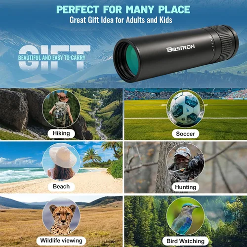 Miniatura 7 de Telescopio monocular HD de 10 x 32 pulgadas para adultos de alta potencia, cubierta de metal, impermeable, a prueba de niebla, prisma FMC recubierto