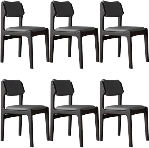 Miniatura 46 de YVYKFZD Wooden Dining Chairs Set, Leather Dining Room Chair with Back, Upholstered Kitchen Chairs, Armless Living Room Chair, for Bedroom Offices