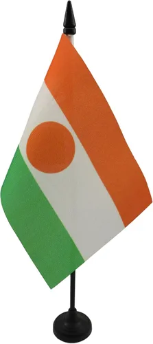 Miniatura 189 de AZ FLAG Sierra Leone Bandera de mesa 5'' x 8'' - Bandera de escritorio de Sierra Leona 21 x 14 cm - Bastón y base de plástico negro